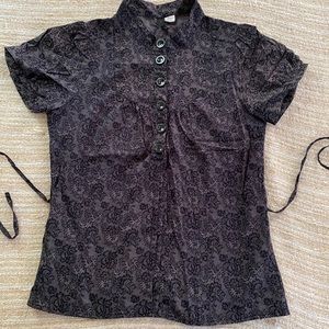 H&M Self-tie w/ Cap Sleeves Floral Print Blouse